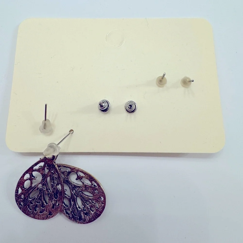 Silver Earring 3 Piece Set